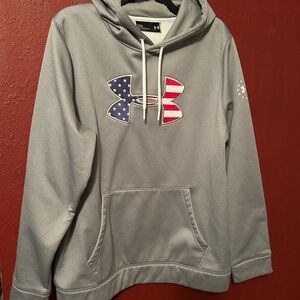 LG Gray Hoodie with American Flag Logo
